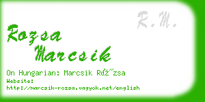 rozsa marcsik business card